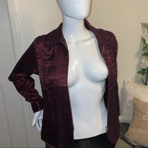 Maroon Animal Print Jacket - Picture 2 of 9